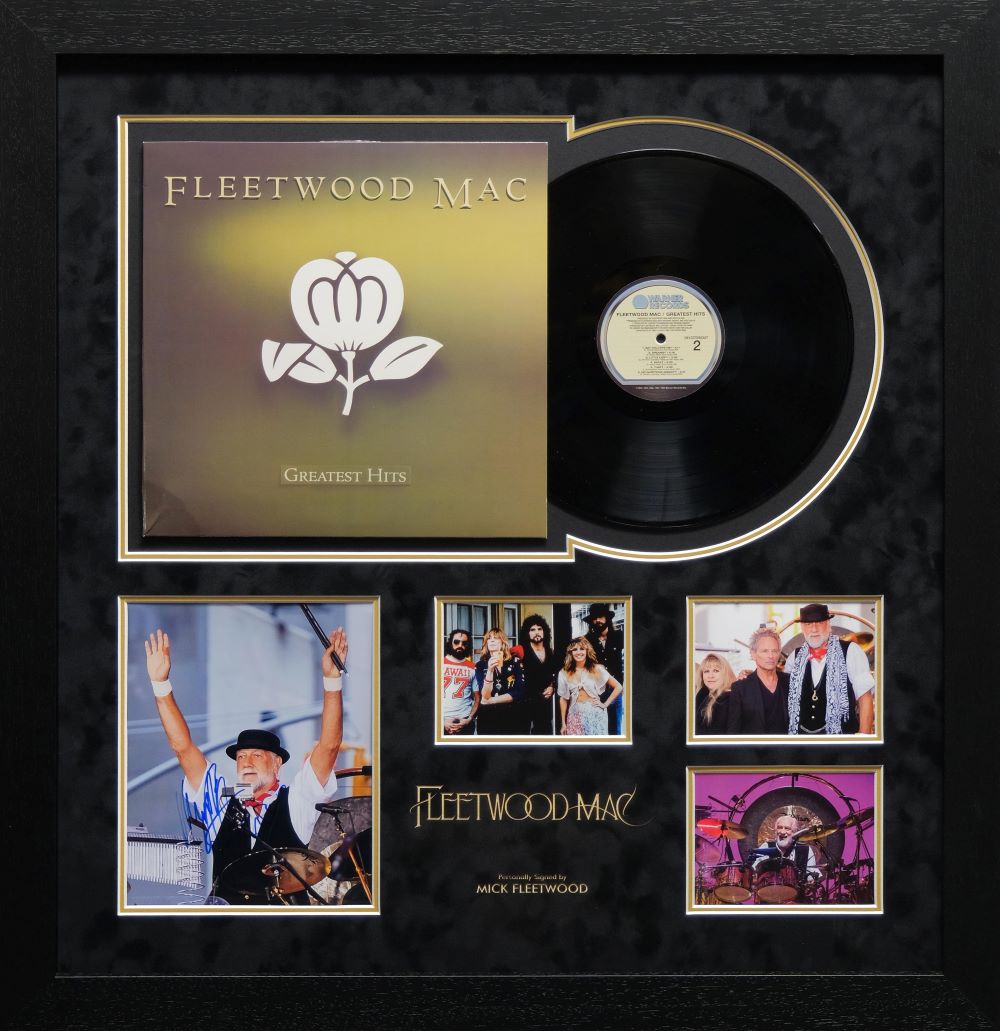 Fleetwood Mac Signed Mick Fleetwood Photo With Vinyl Framed Display - Memorabilia Framers Shop